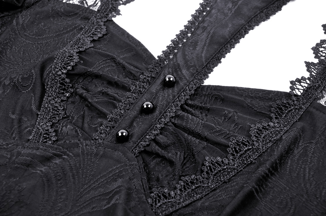 Dark Romantic Gothic Lace Top With Short Sleeves