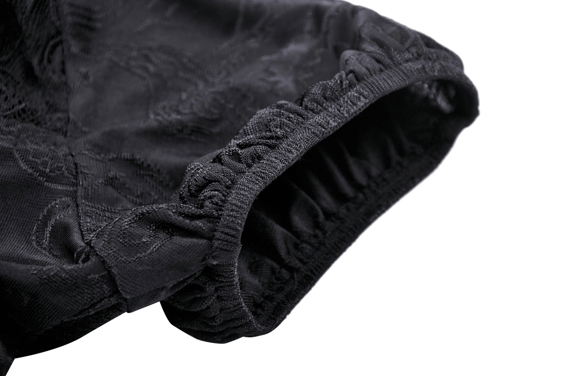 Dark Romantic Gothic Lace Top With Short Sleeves