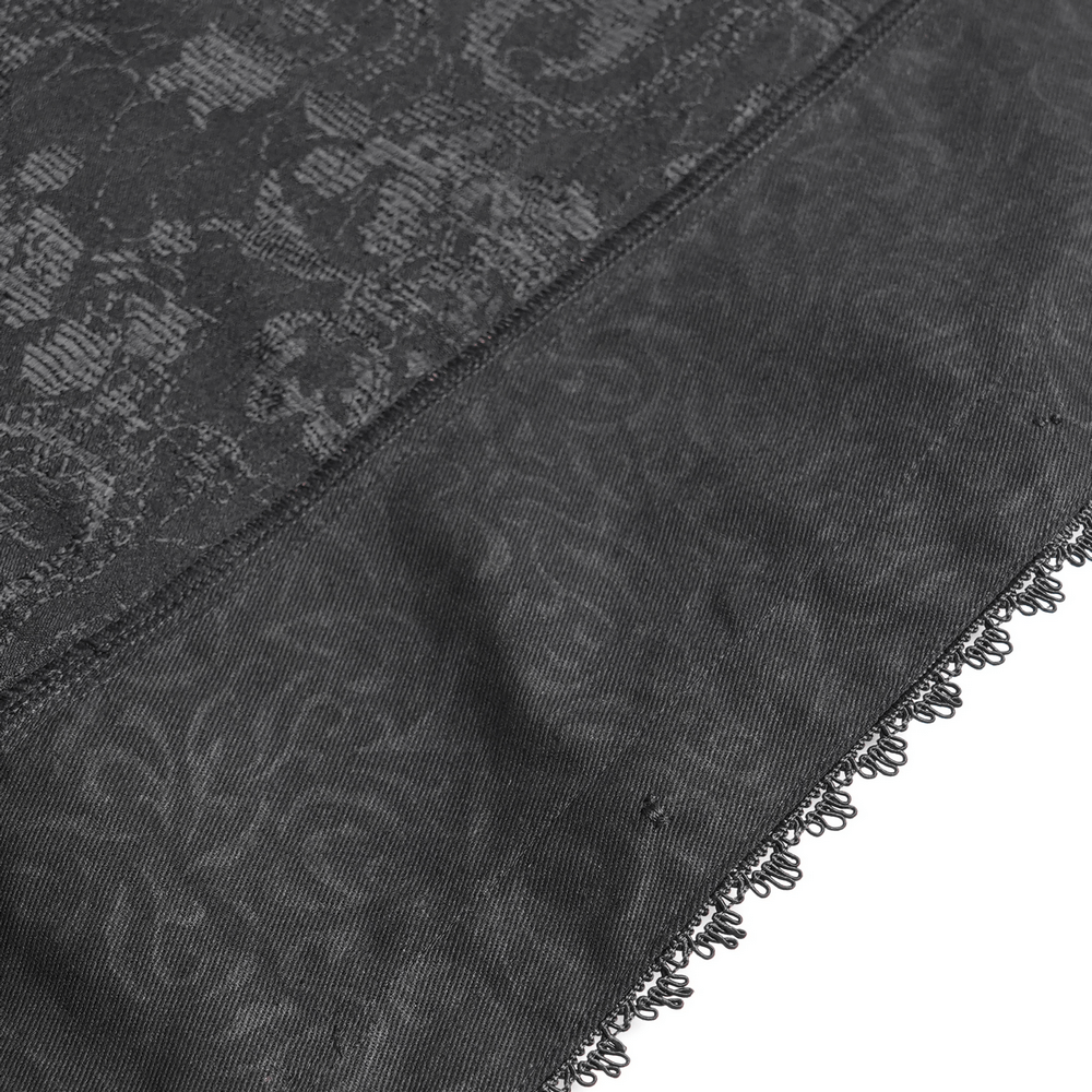 Dark Romantic Shirt with Ruffled Collar and Buttons