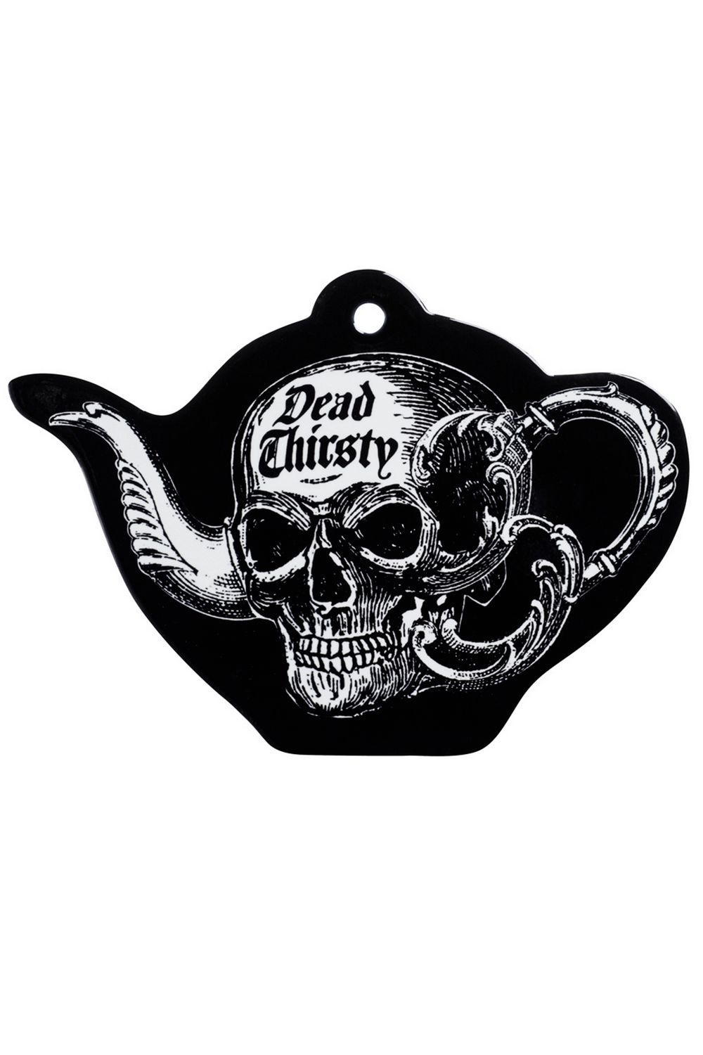 "Dead Thirsty" Skull Teapot Shaped Coaster for Dark Kitchens