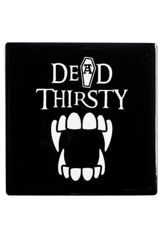 "Dead Thirsty" Vampire Teeth Coaster for Goth Home Decor