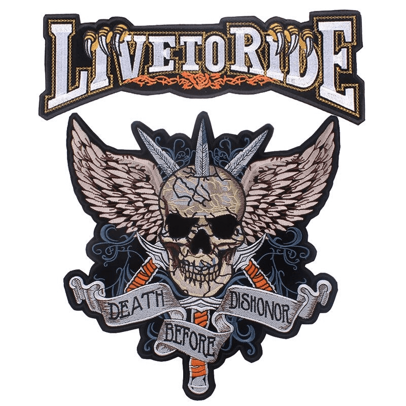Death Before Dishonor Print Iron-On Patch For Jackets / Large Embroidered Biker Patches For Clothes
