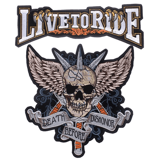 Death Before Dishonor Print Iron-On Patch For Jackets / Large Embroidered Biker Patches For Clothes