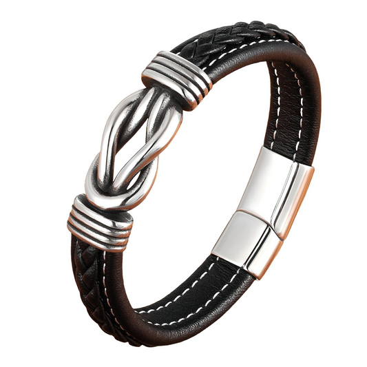 Deluxe Irregular Graphic Accessories Men's Leather Bracelet / Stainless Steel Leather Bracelet