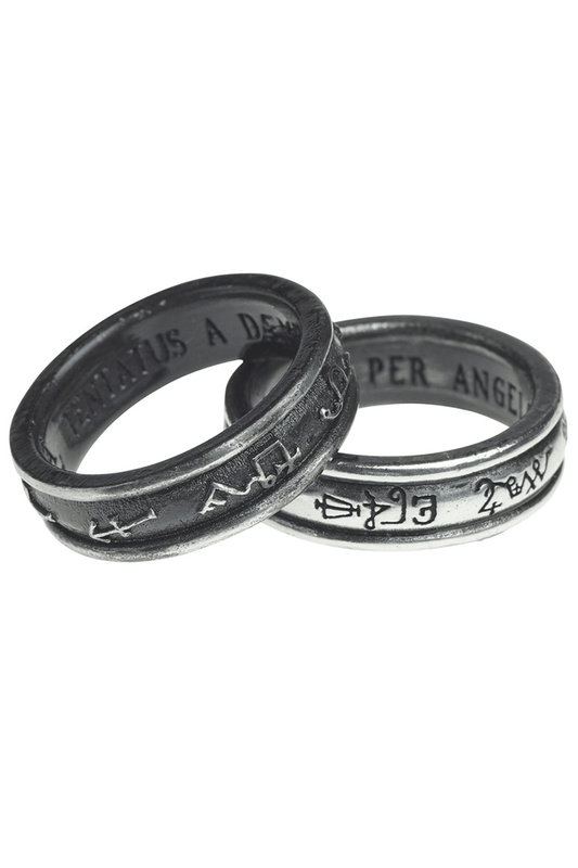 Demon Black and Angel White Rings with Spirit Signatures