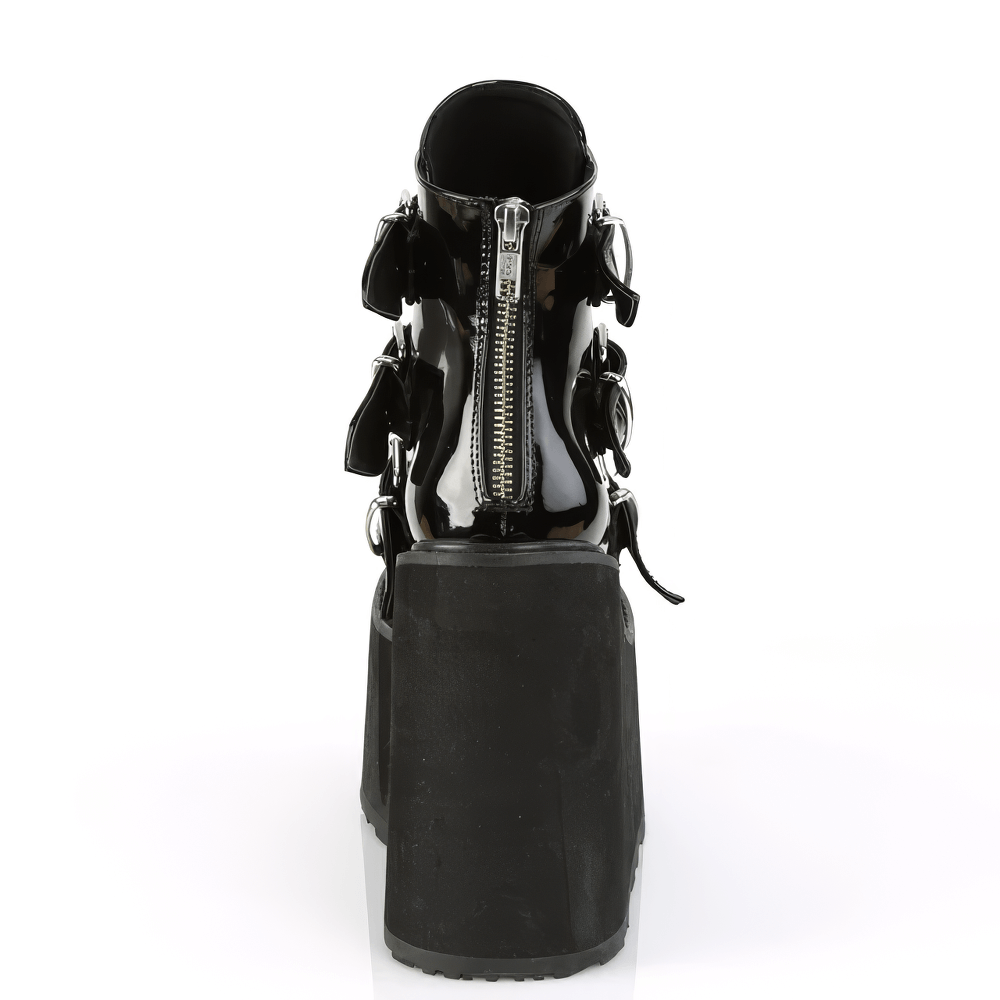 DEMONIA Ankle Boot with Triple Buckle and Chrome Plates