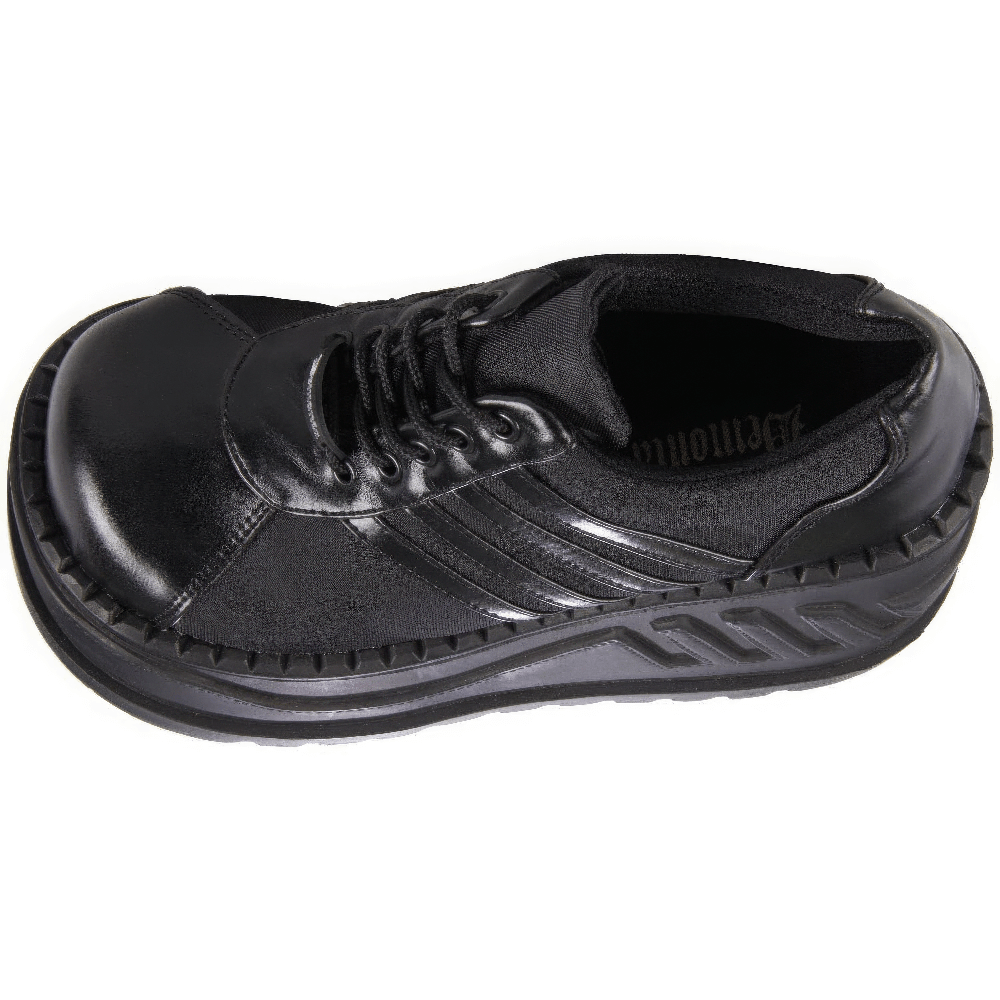 DEMONIA Black Cyber Goth Shoes with Wedge Platform