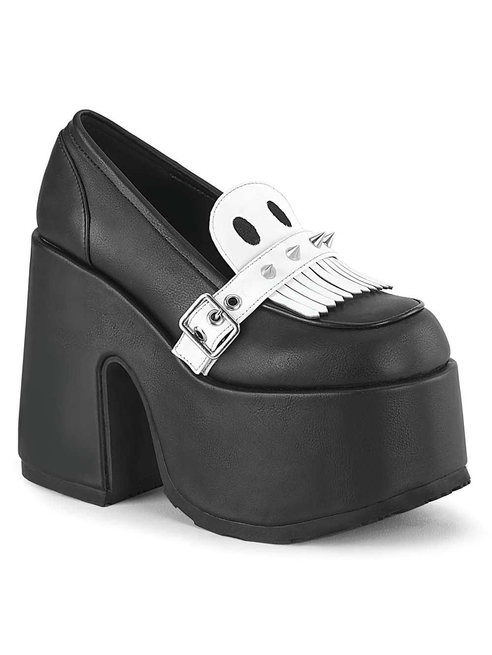 DEMONIA Chunky Platform Loafers with Silver Spikes