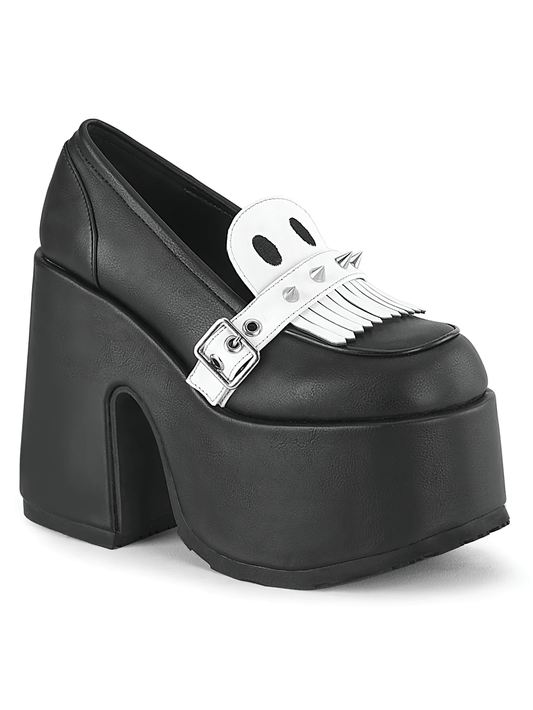 DEMONIA Chunky Platform Loafers with Silver Spikes