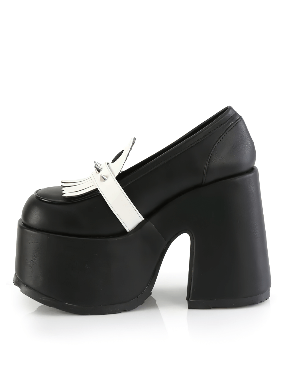 DEMONIA Chunky Platform Loafers with Silver Spikes