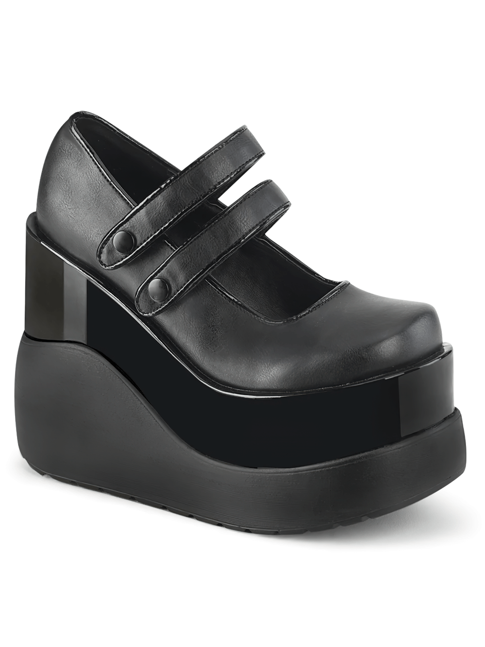 DEMONIA Tiered Platform Mary Jane Shoes with Dual Straps