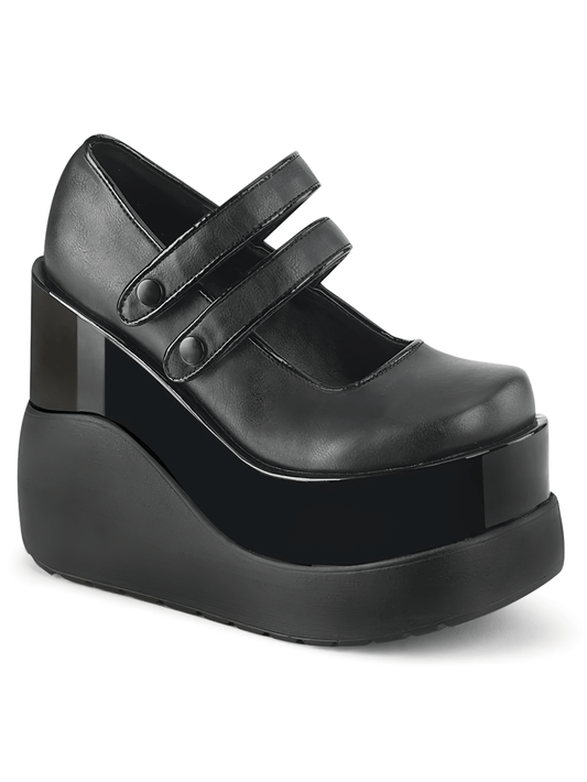DEMONIA Tiered Platform Mary Jane Shoes with Dual Straps
