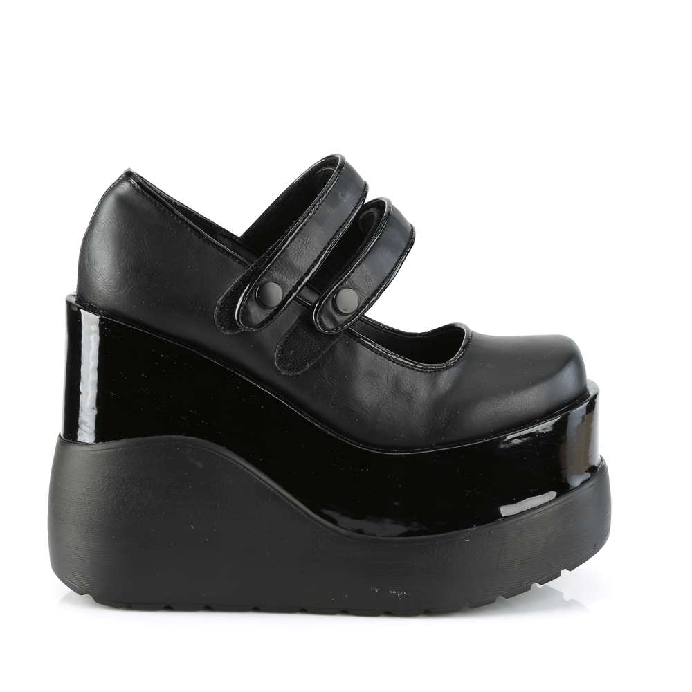 DEMONIA Tiered Platform Mary Jane Shoes with Dual Straps