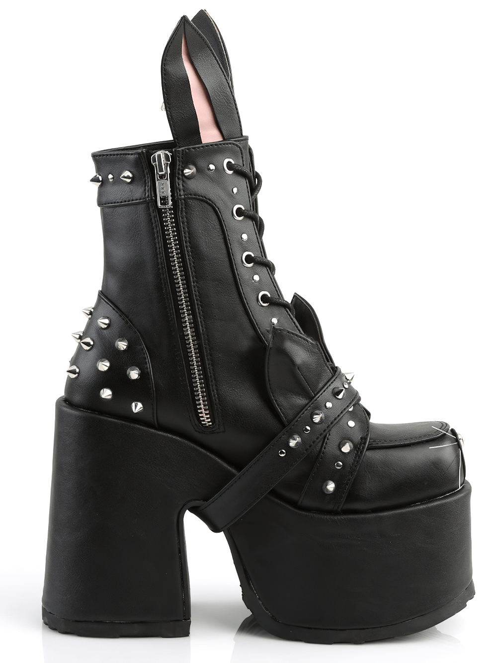 DEMONIA Women's Platform Boots with Bunny Ears and Spikes