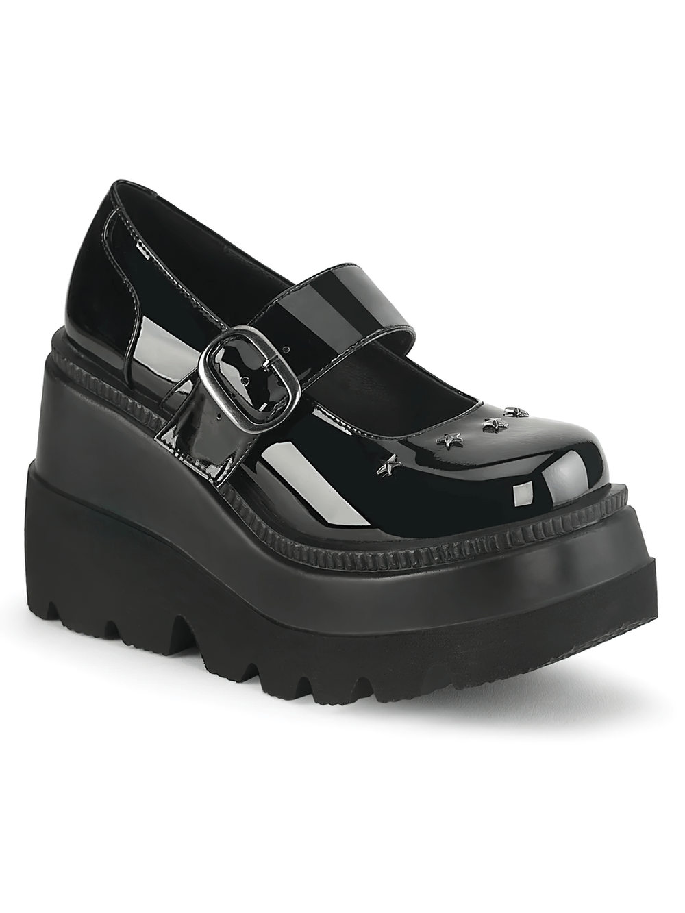 DEMONIA Women's Stellar Star-Studded Wedge Shoes