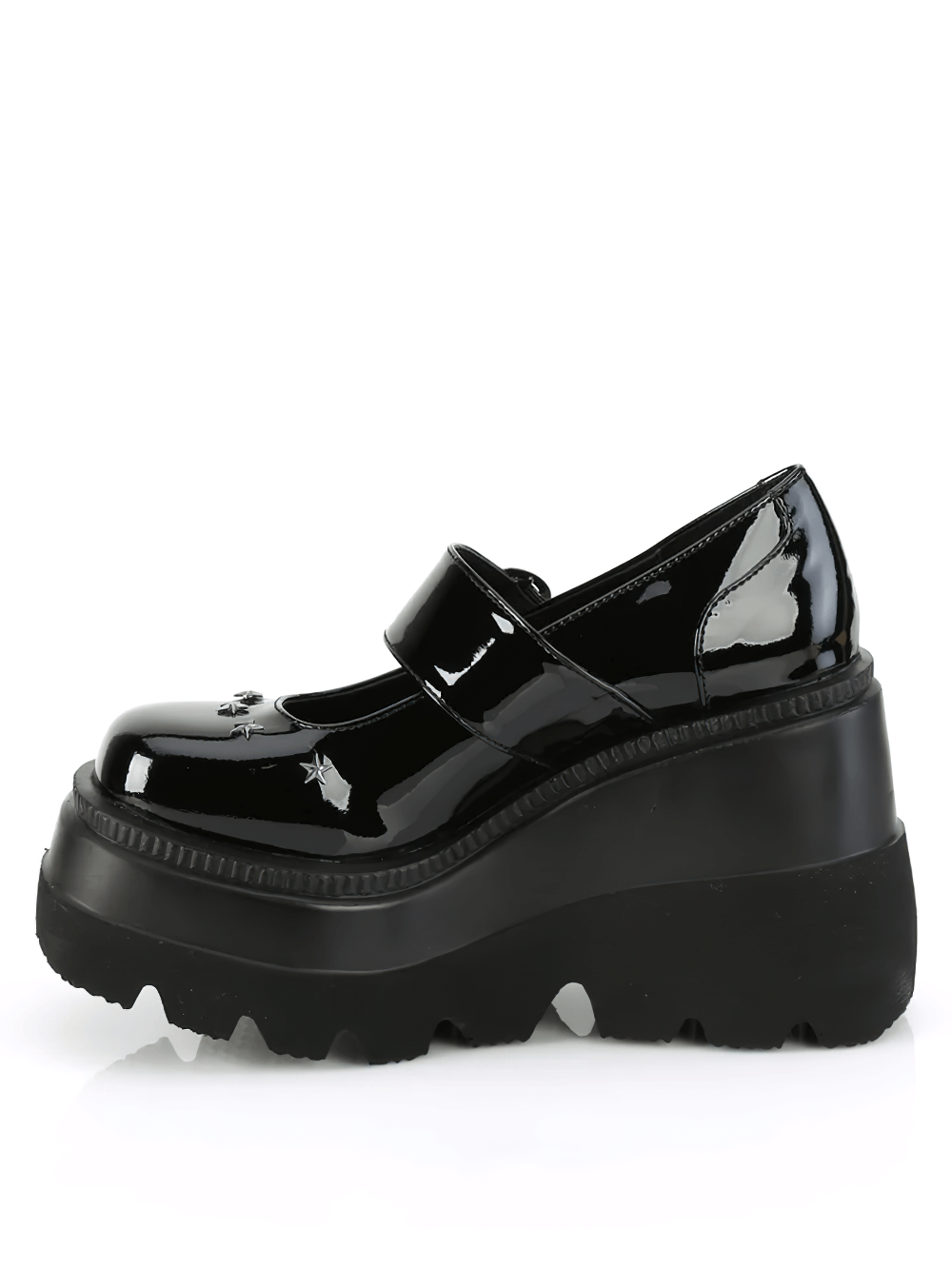 DEMONIA Women's Stellar Star-Studded Wedge Shoes