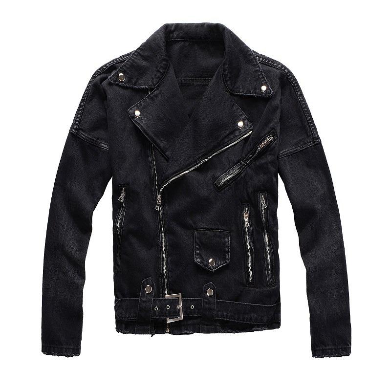 Denim Zipper Men's Punk Jacket / Streetwear Fashion Motorcycle Jacket / Biker Clothes