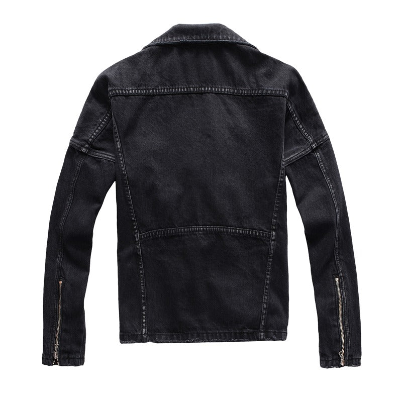 Denim Zipper Men's Punk Jacket / Streetwear Fashion Motorcycle Jacket / Biker Clothes