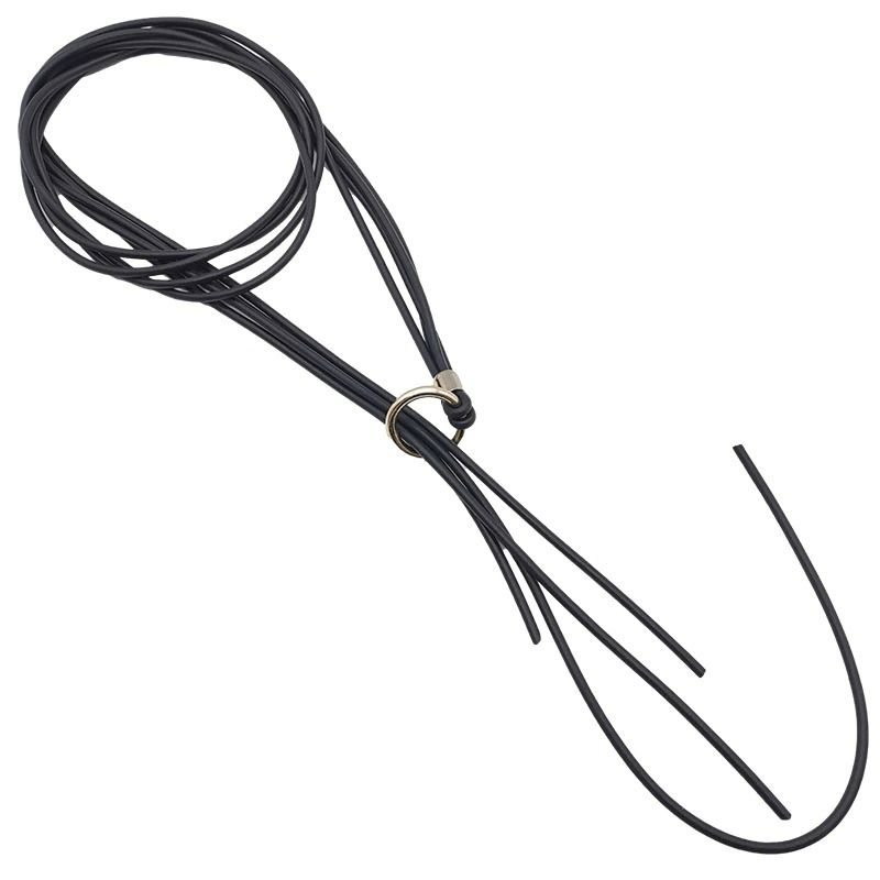 Designer Handmade Black Necklace for Women / Luxury Goth Long Rubber Accessories