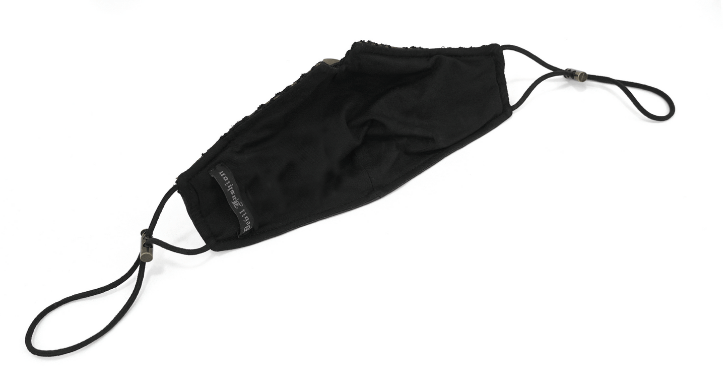 Dieselpunk Face Mask with Decorative Raven Skull / Pu Leather Mask with Copper Studs