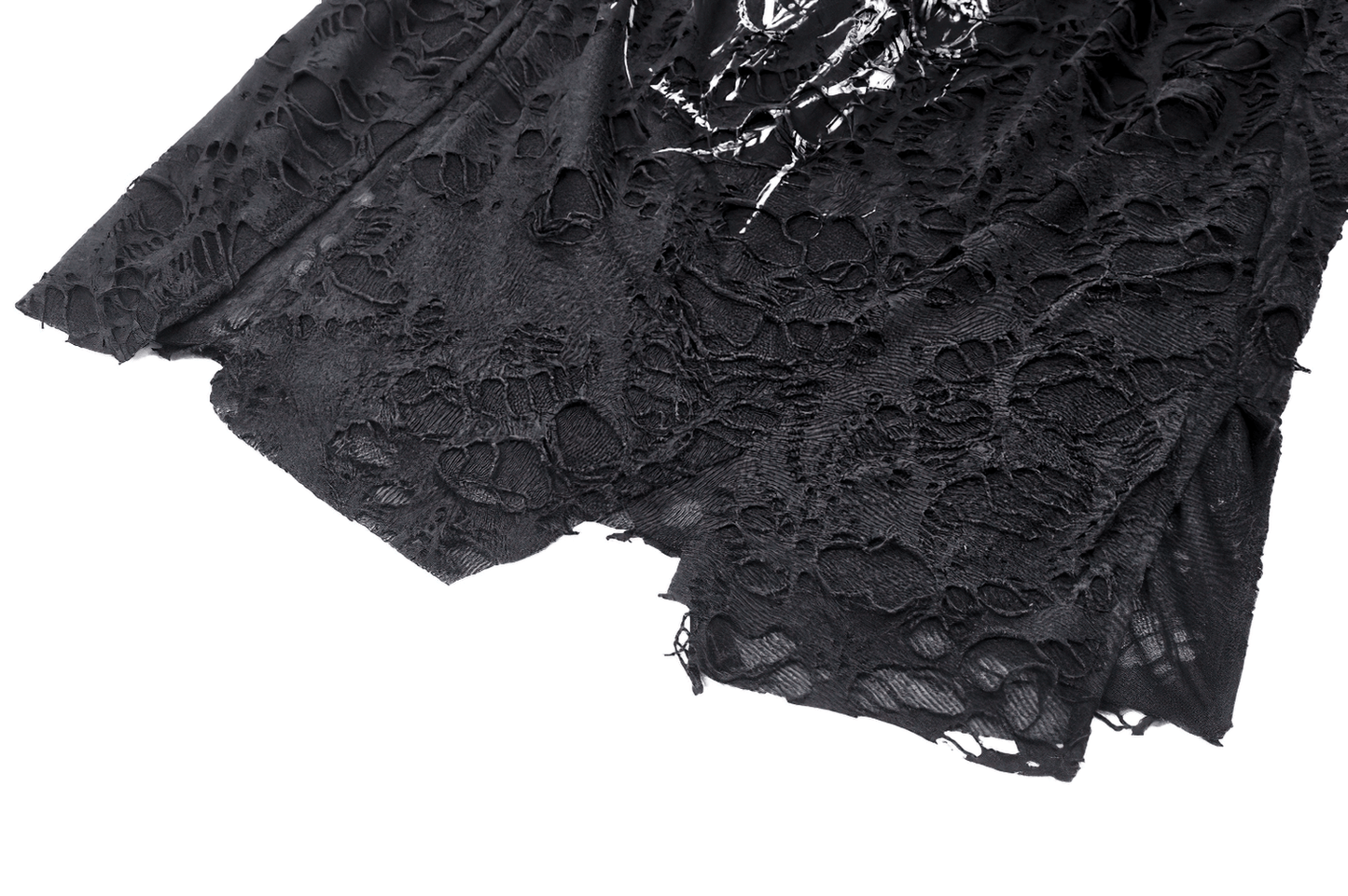 Distressed Black Punk Tank Top with Skull Print and Buckles