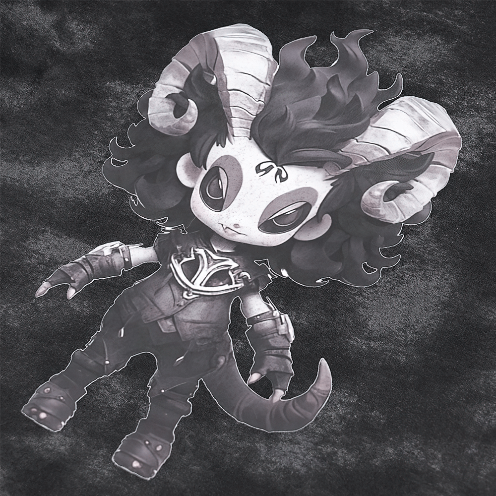 Distressed Demon Graphic T-Shirt with Ties and Rips