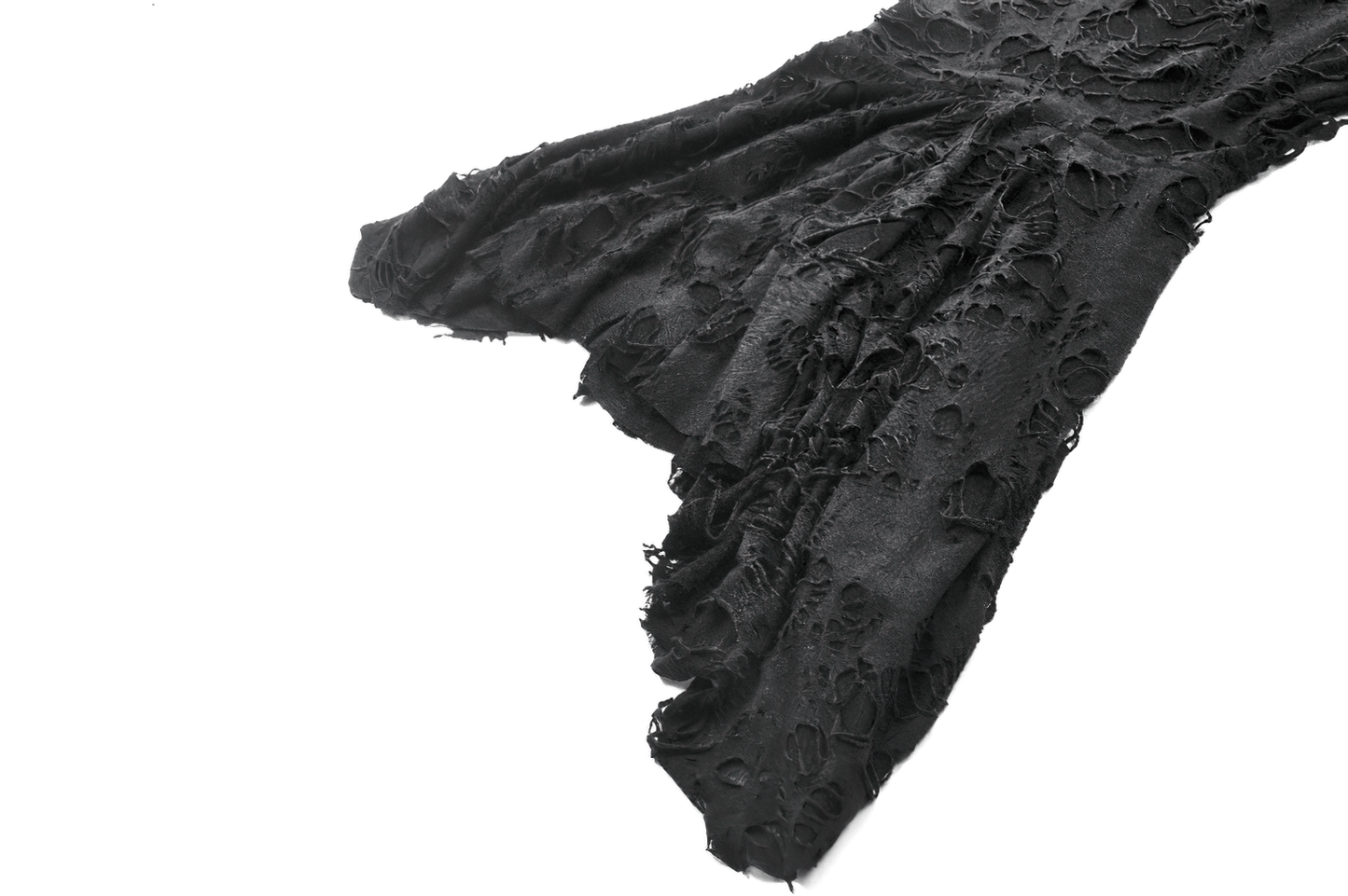 Distressed Punk Hooded Poncho Cape with Tattered Design