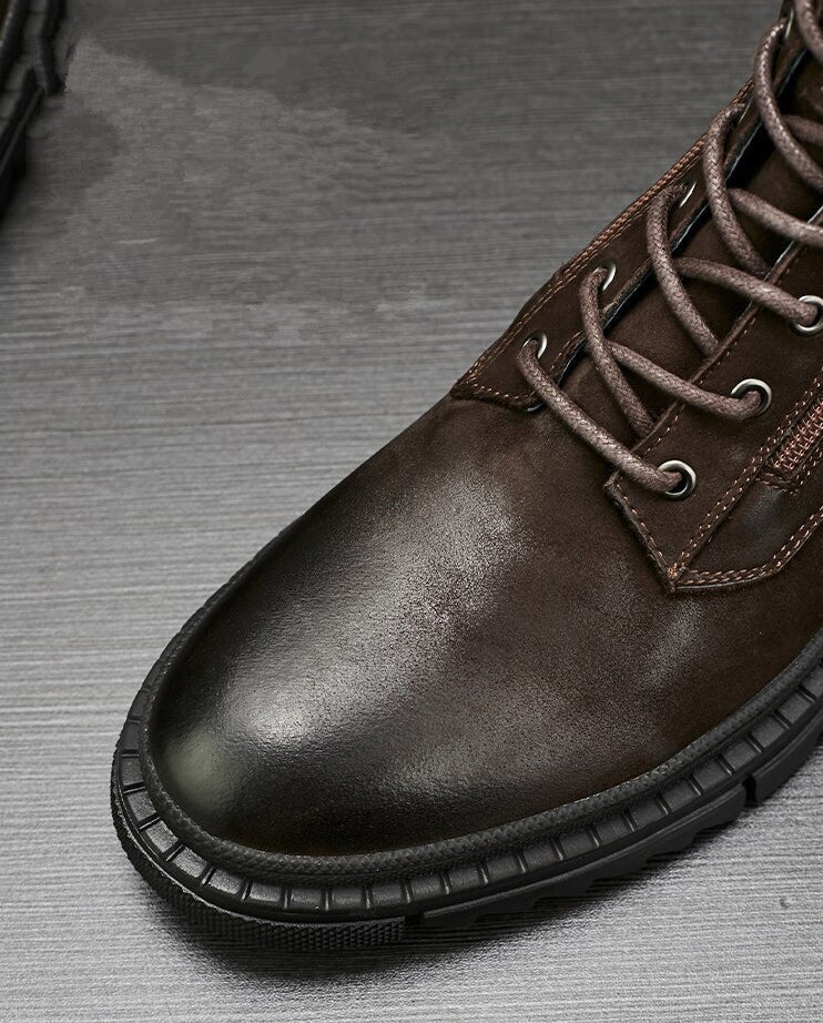 Fashion Retro Boots Of Genuine Leather For Men / Male Stylish Motorcycle Boots