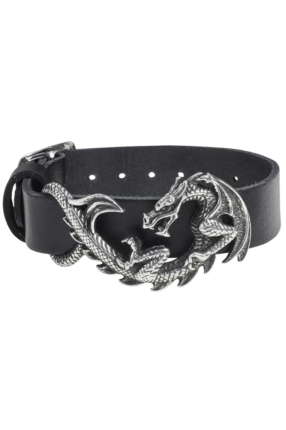 Dragon Maelstrom Leather Bracelet with 3D Pewter Detail