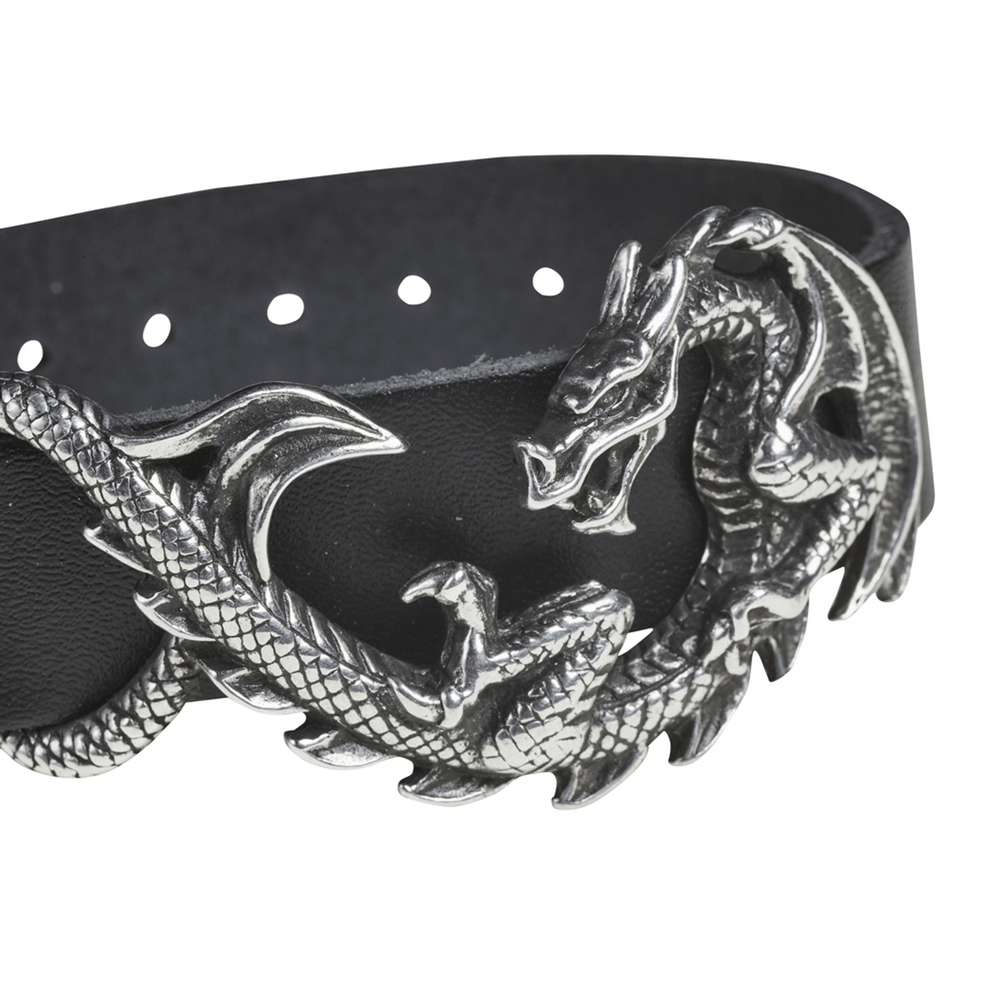 Dragon Maelstrom Leather Bracelet with 3D Pewter Detail