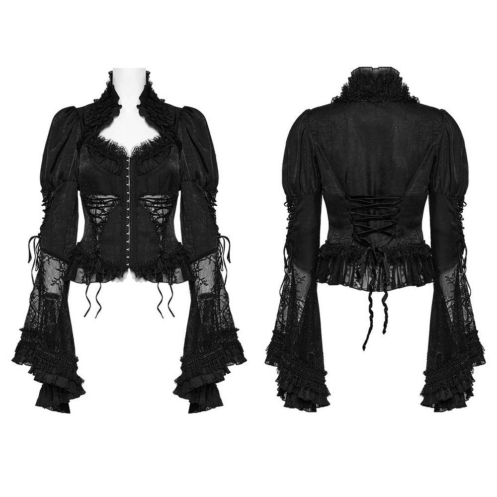 Dramatic Women's Lace Long Sleeves Gothic Blouse