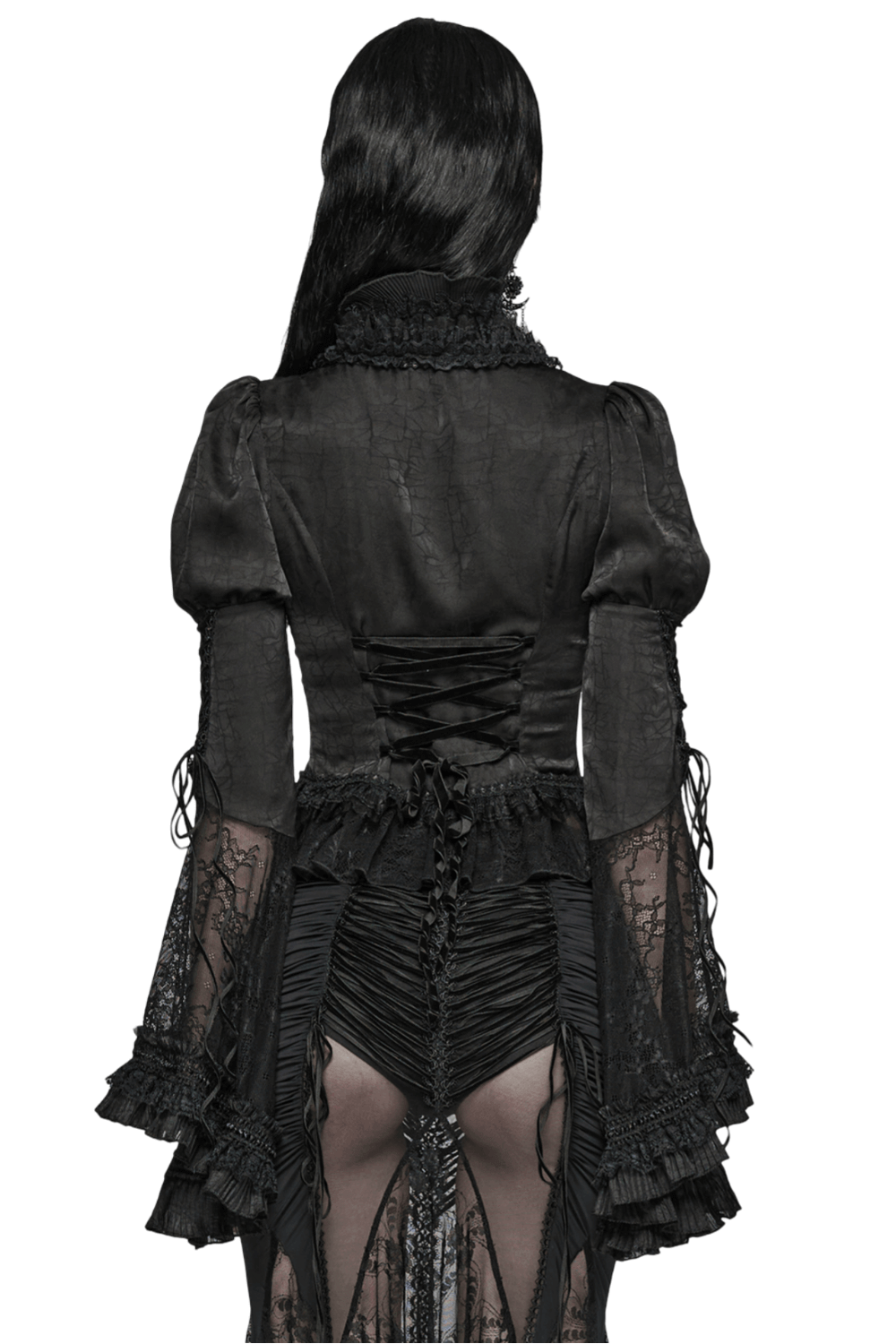 Dramatic Women's Lace Long Sleeves Gothic Blouse