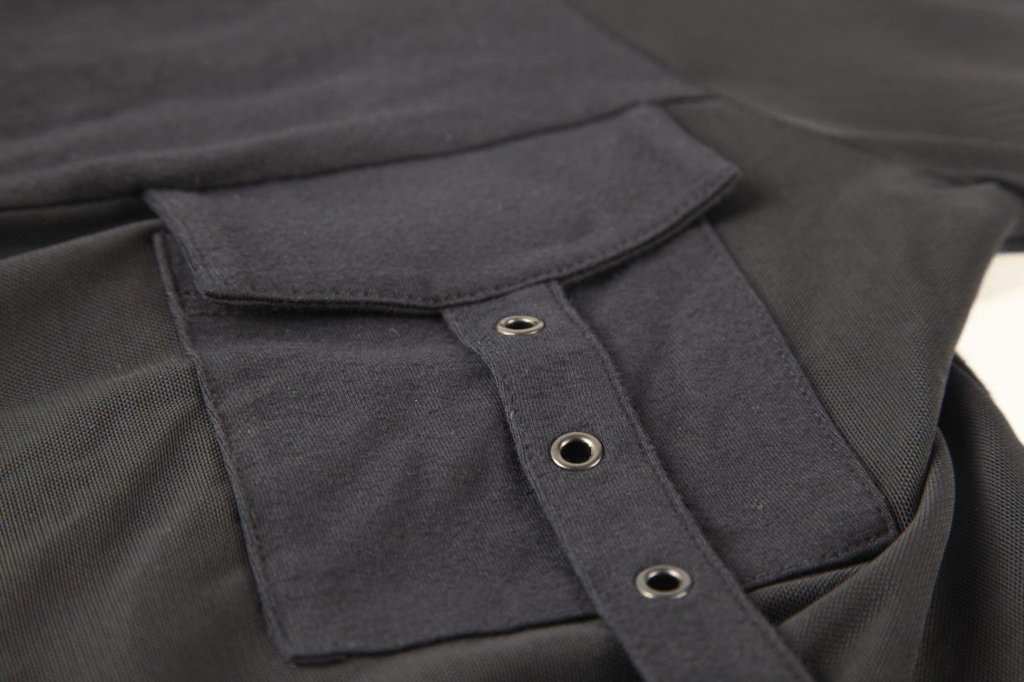 Edgy Black Hooded Top with Mesh Sleeves for Women