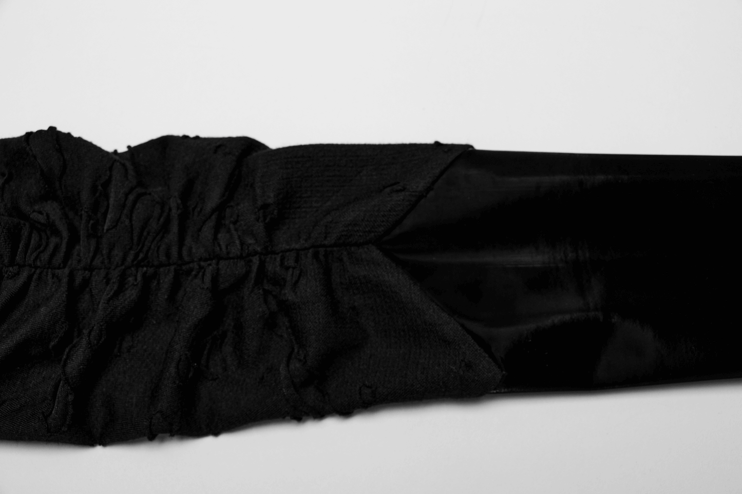 Edgy Goth Black Distressed Asymmetrical Top with Holes