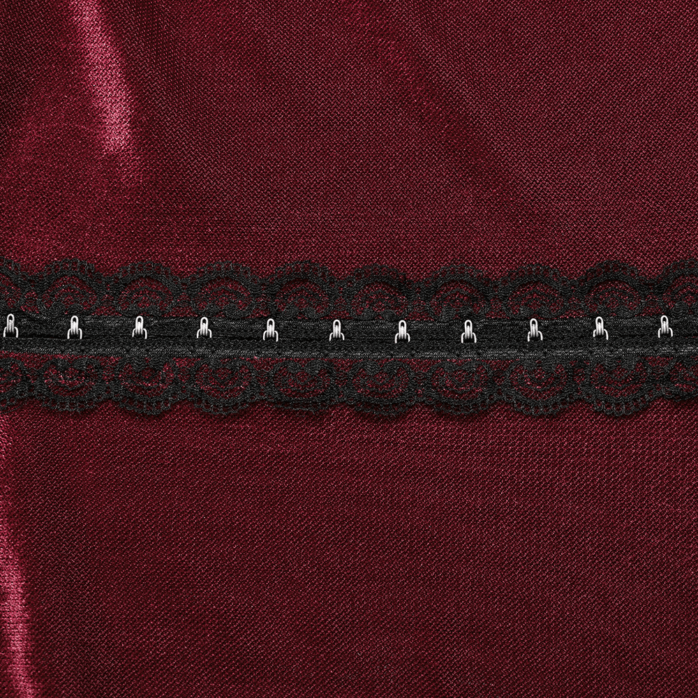 Edgy Gothic Elastic Mesh Two-Piece Top with Hooks