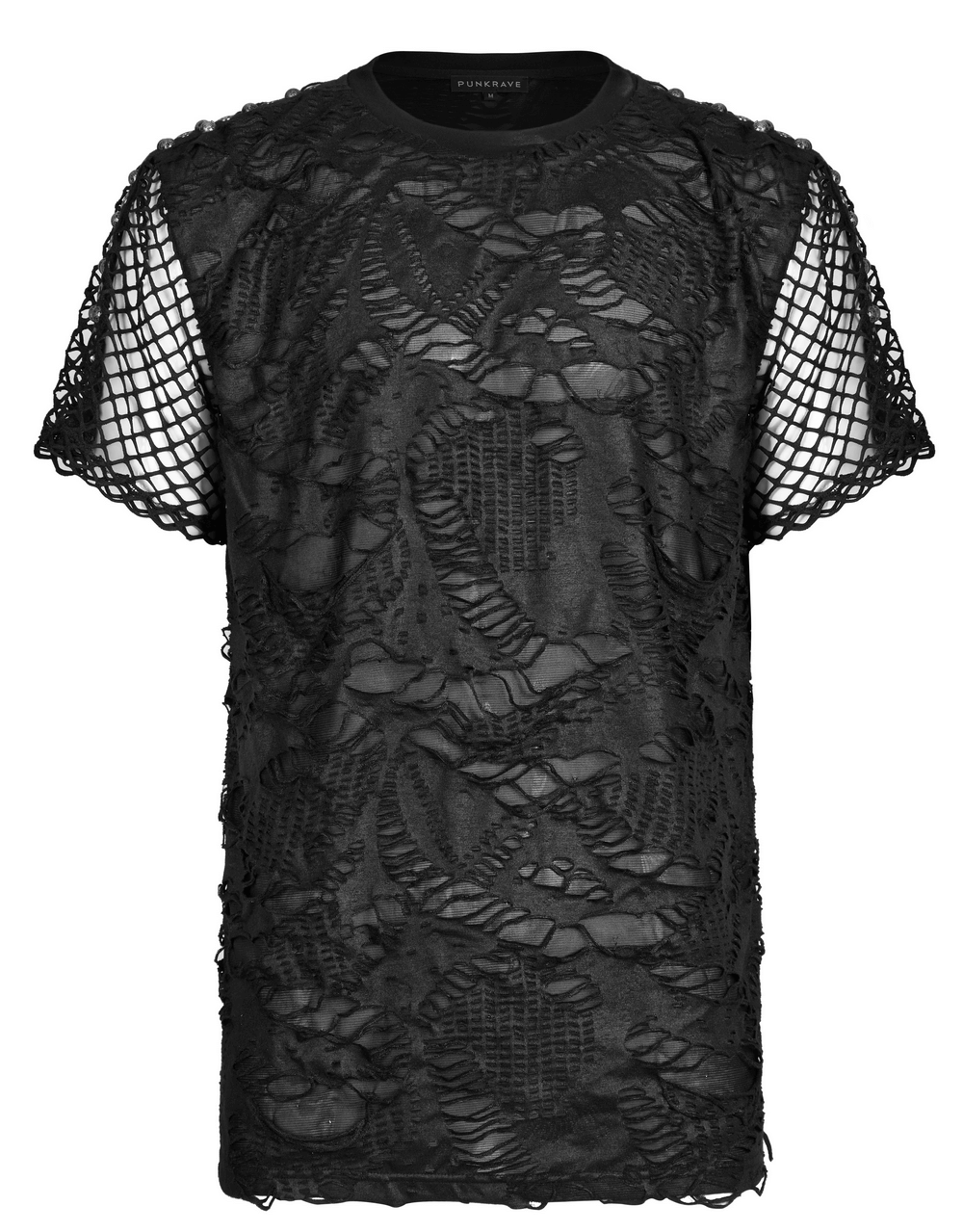 Edgy Gothic Mesh Layered Tee