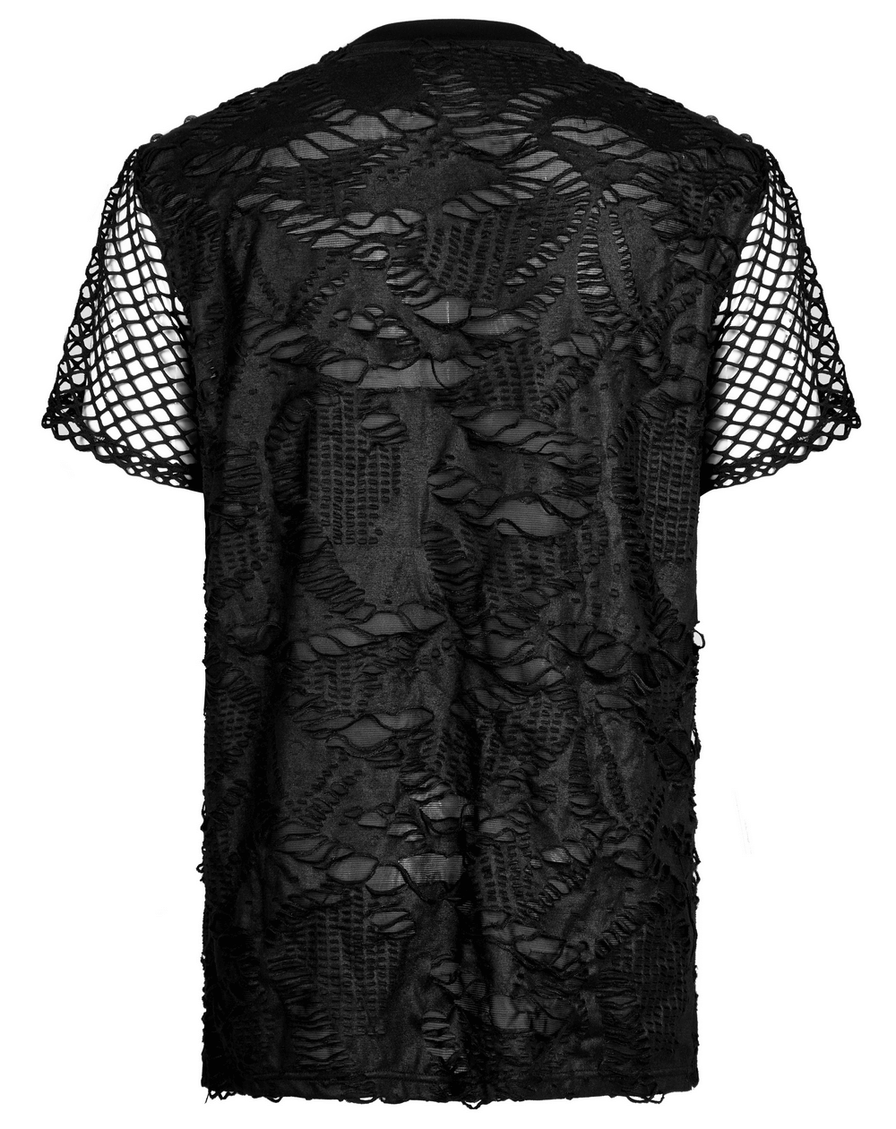 Edgy Gothic Mesh Layered Tee
