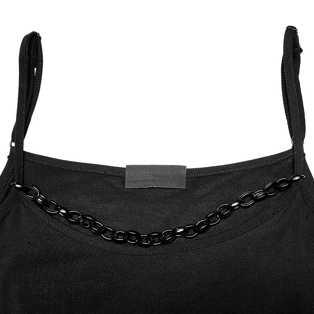 Edgy Knit Camisole with Detachable Punk Chain