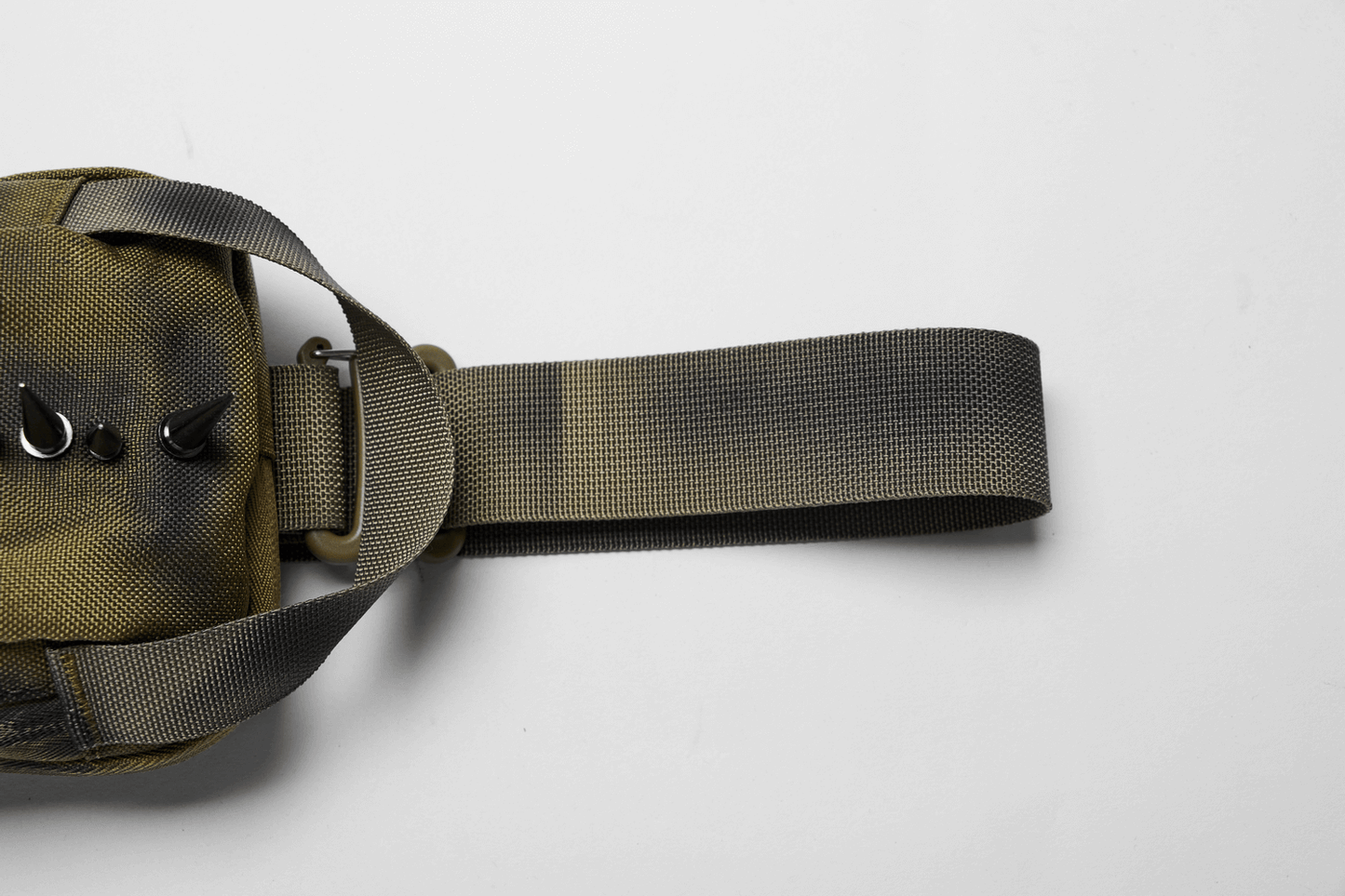 Edgy Nylon Spiked Shoulder Bag for Streetwear