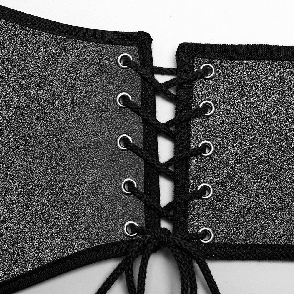 Edgy PU Leather Punk Belt with Buckles and Laces