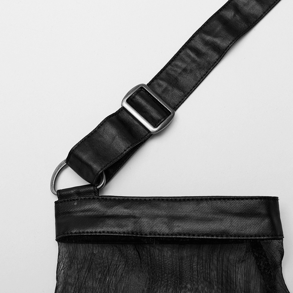 Edgy Punk Cape with Adjustable Buckles And Sleeves