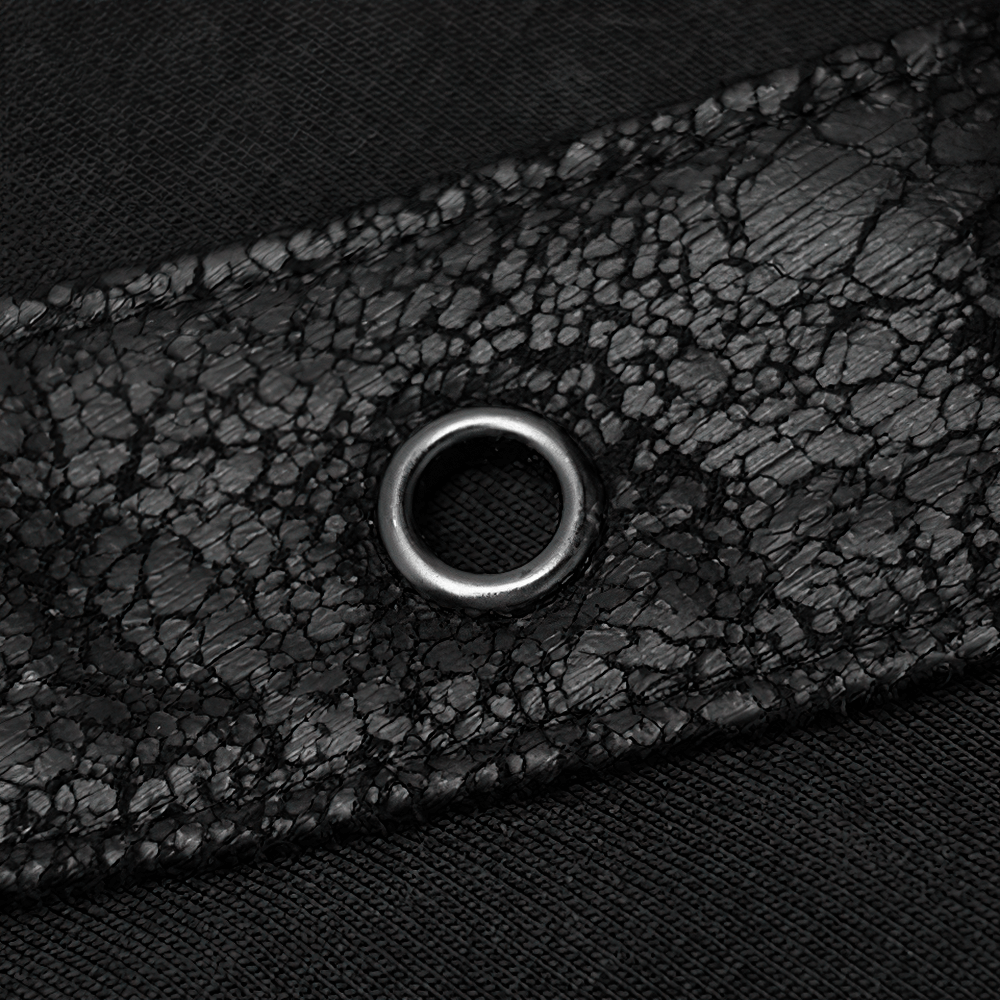 Edgy Punk Rock T-Shirt with Leather and Rope Details