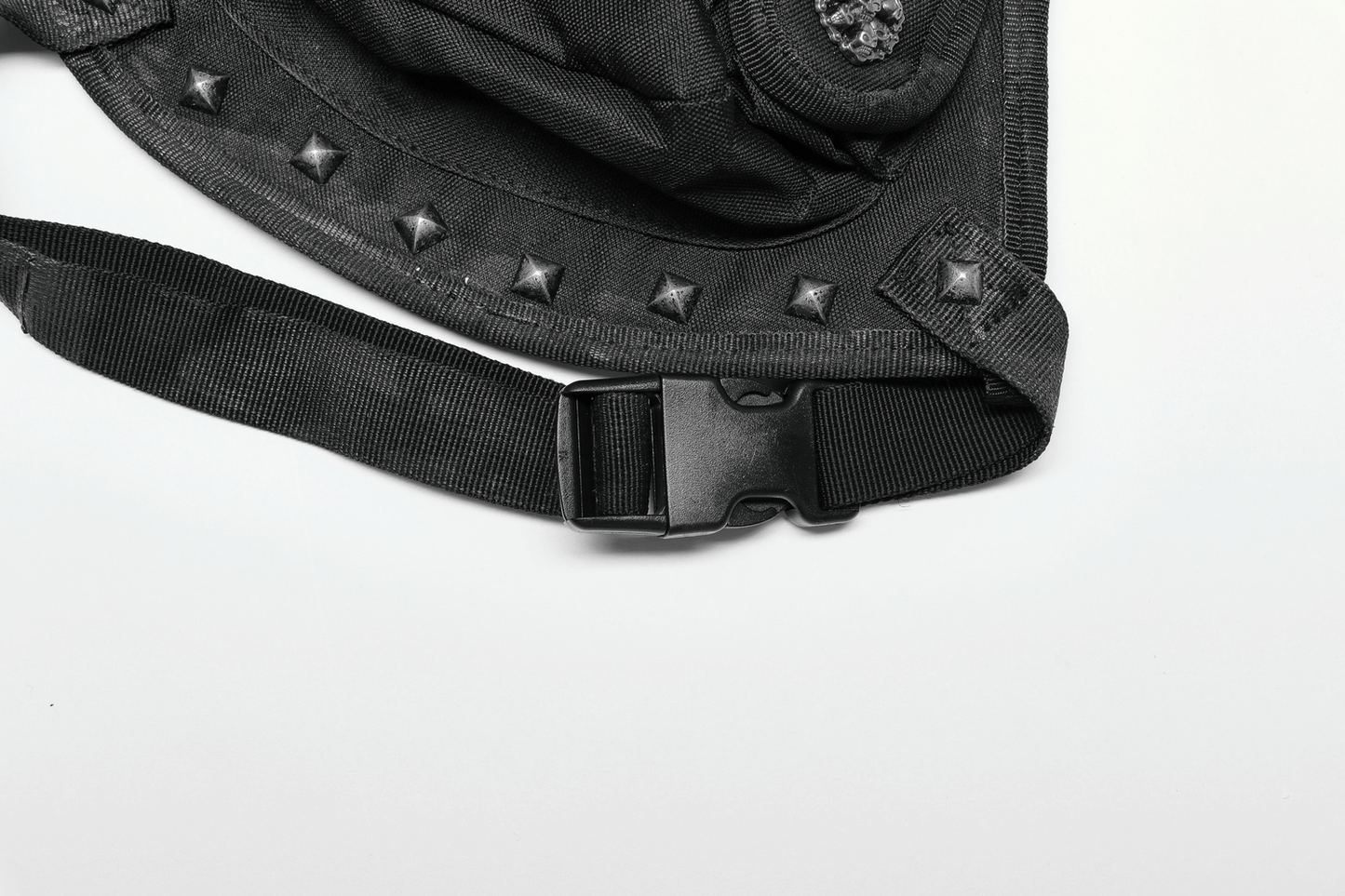 Edgy Punk Waist Bag with Adjustable Straps and Rivets