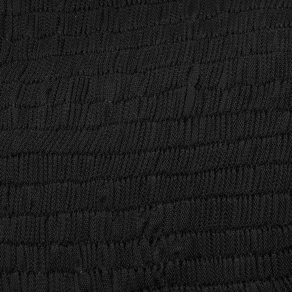 Edgy Ruffled Mesh Tube Top with Leather Accents