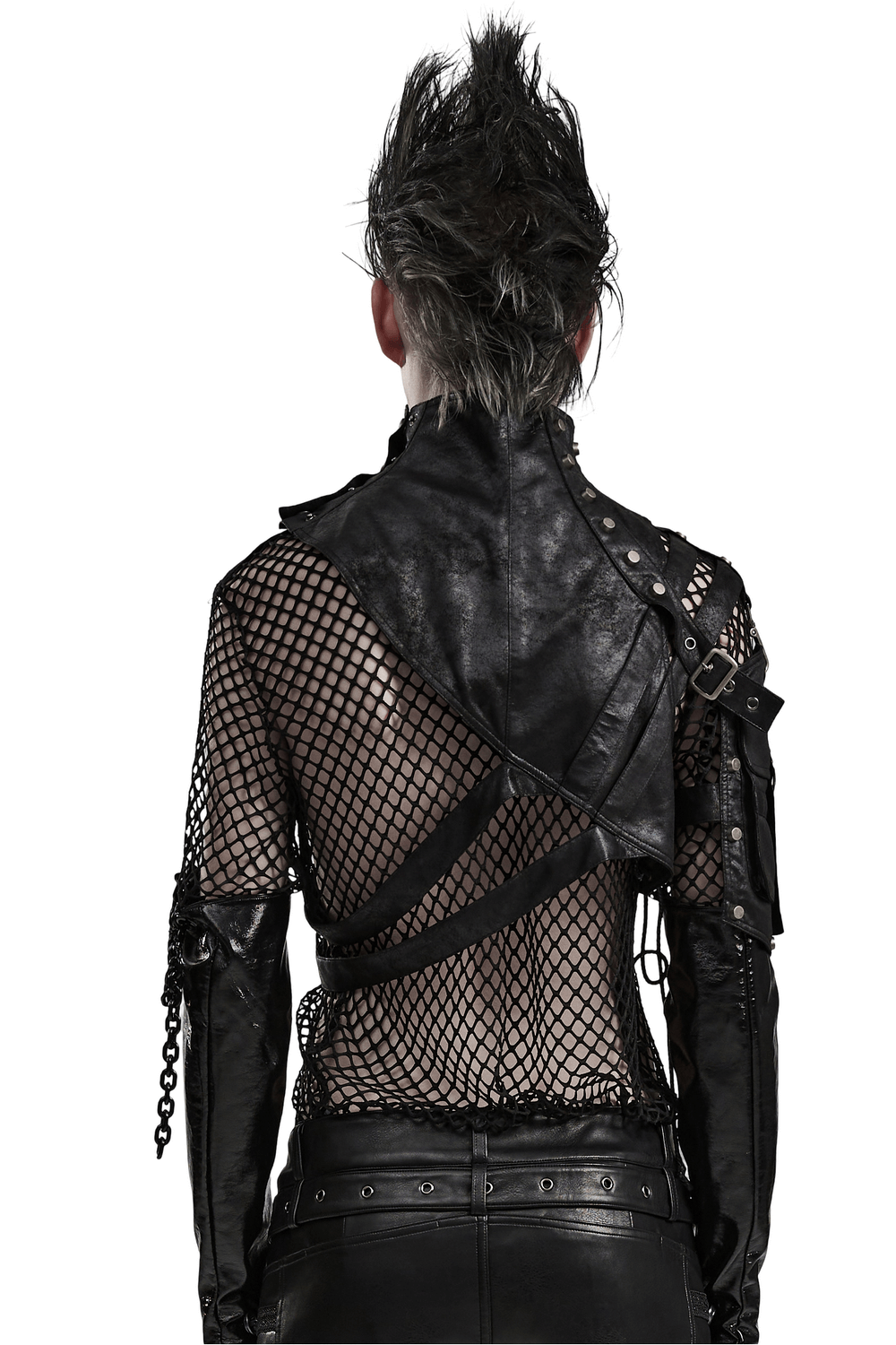 Edgy Shoulder Armor with Adjustable Buckles and Straps