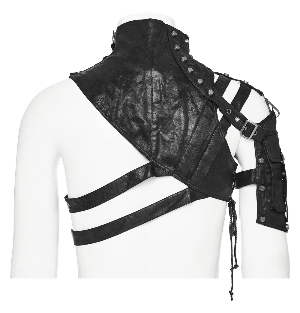 Edgy Shoulder Armor with Adjustable Buckles and Straps