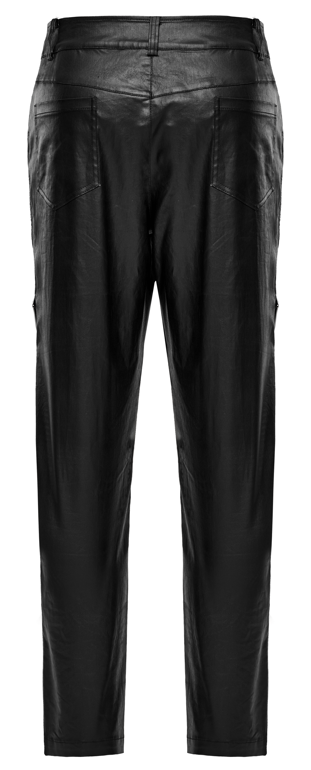 Elastic Men's Punk Style Leather Pants with Zippers