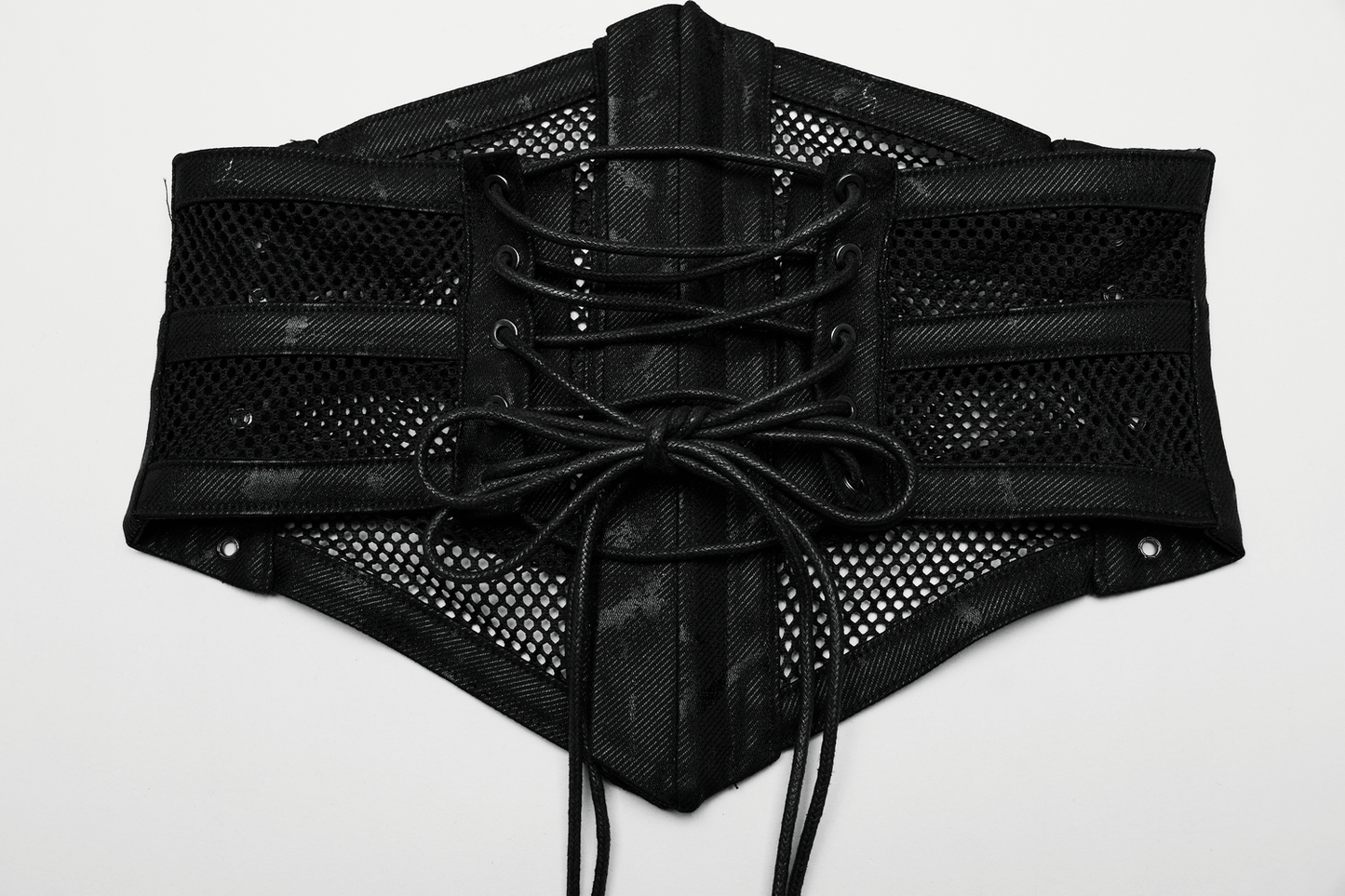 Elastic Mesh Punk Corset Belt with Steel Buckle Detail