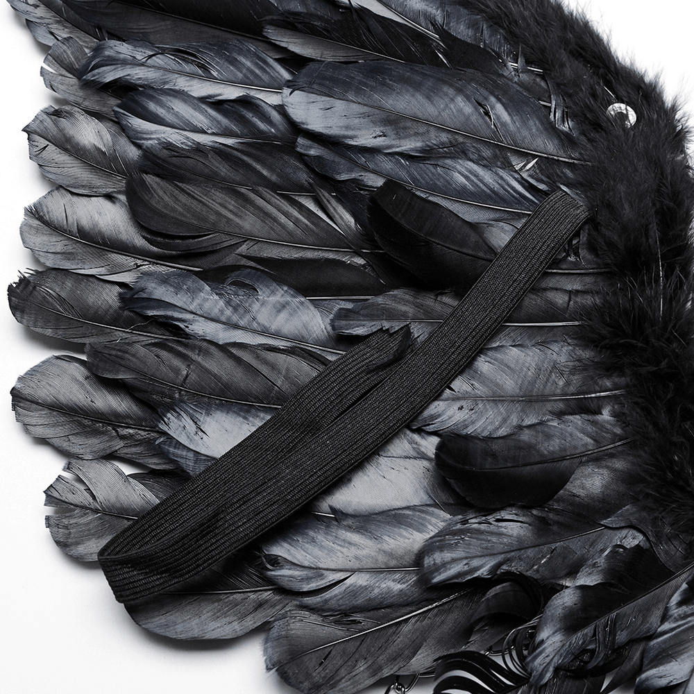 Elegant Black Feather Wings for Costumes and Events