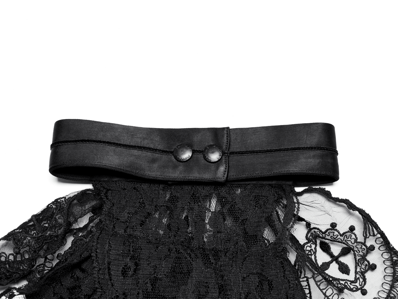 Elegant Black Lace Gothic Collar with Victorian Details